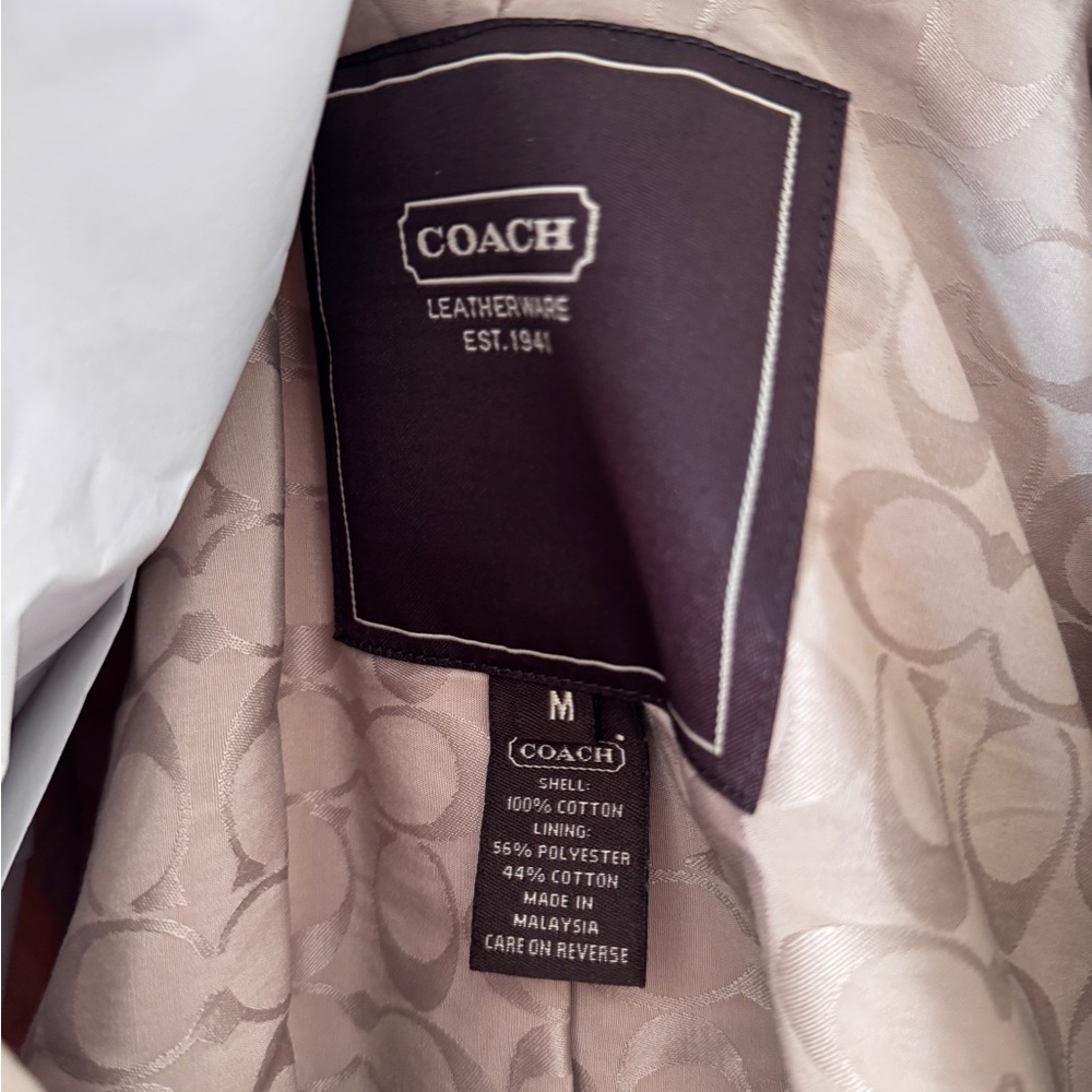 Coach Beige Trench Coat with Pink Accents - Picture 5 of 6